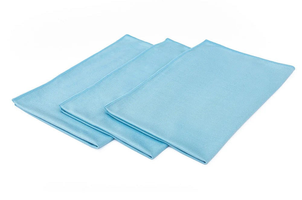THE RAG COMPANY Premium GLASS and WINDOW Towel (3 Pack)- BLUE 16x24