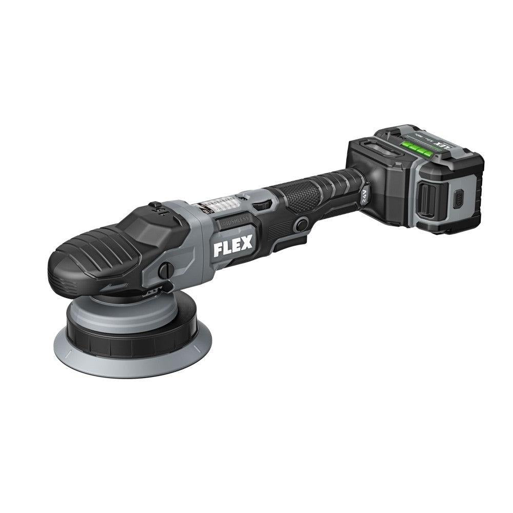 FLEX | 24V Brushless Cordless Free Random Orbital Polisher Kit with (2) 5.0Ah Lithium Battery and 160W Fast Charger - FX3321-2C