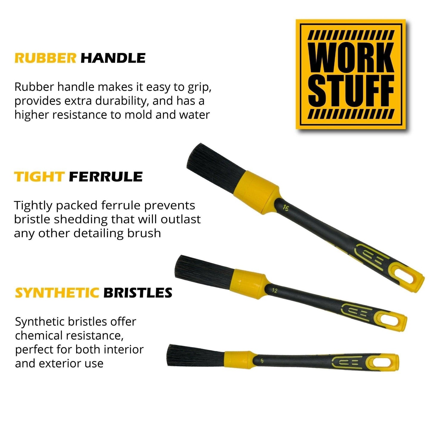 WORK STUFF Detailing Brush - Rubber Black