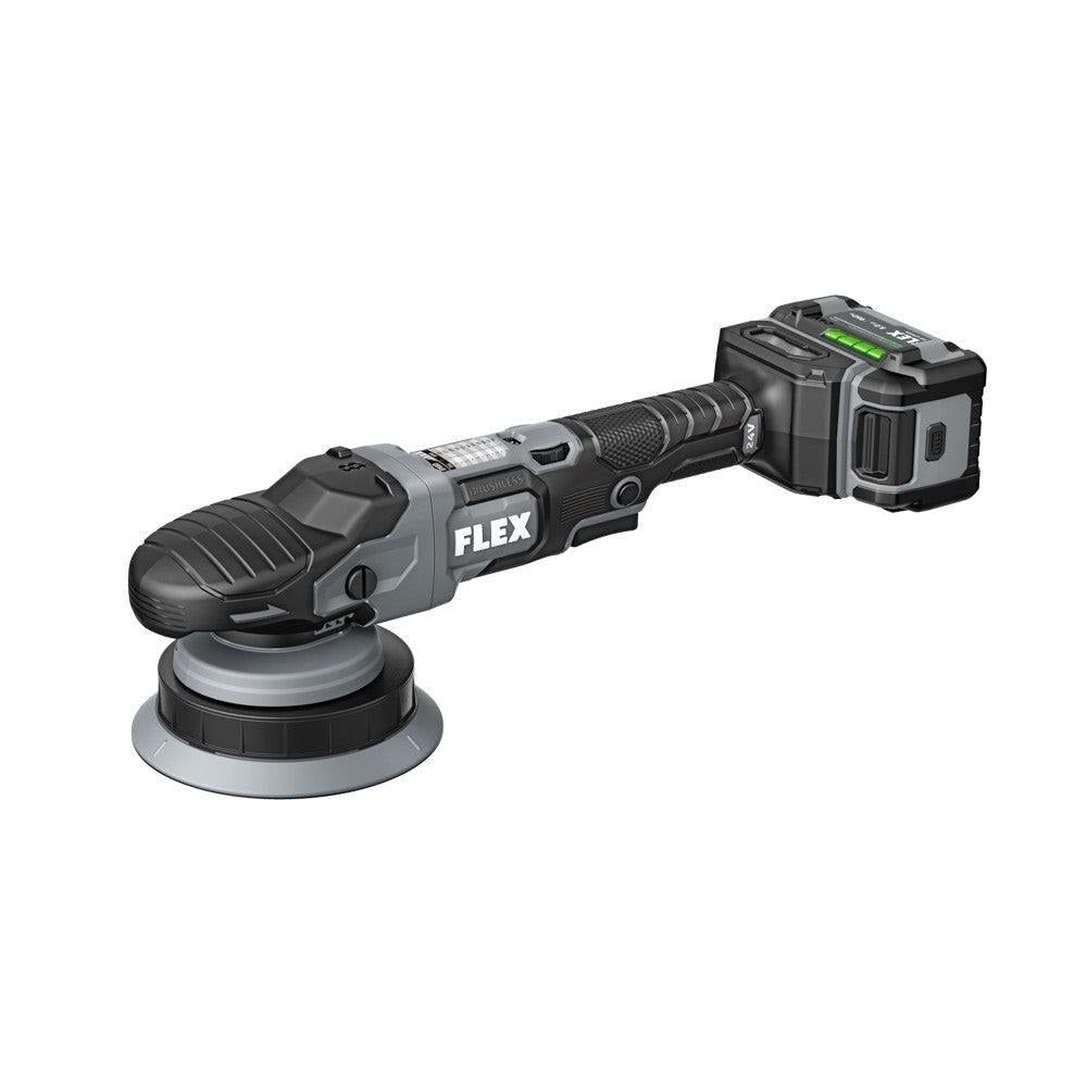 FLEX 24V Brushless Cordless Forced Random Orbital Polisher Kit with (2) 5.0Ah Lithium Battery and 160W Fast Charger - FX3331-2C