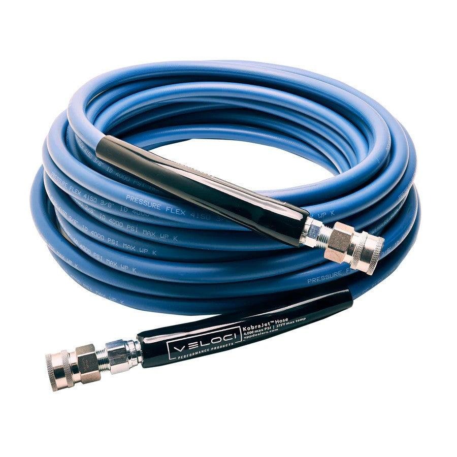 MTM HYDRO PRESSURE WASHER HOSE SMOOTH 3/8 X 25 4,000 PSI, BLUE W/ SS QC'S