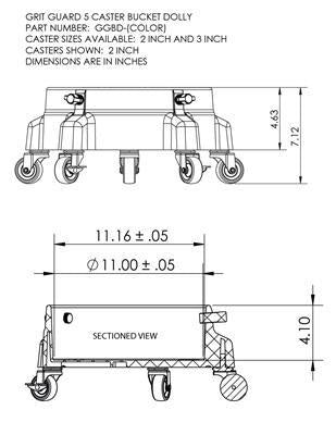 GRIT GUARD 5-Caster Bucket Dolly