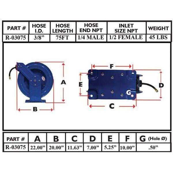 RAPIDAIR 3/8" Hose Reel (Dual Arm)