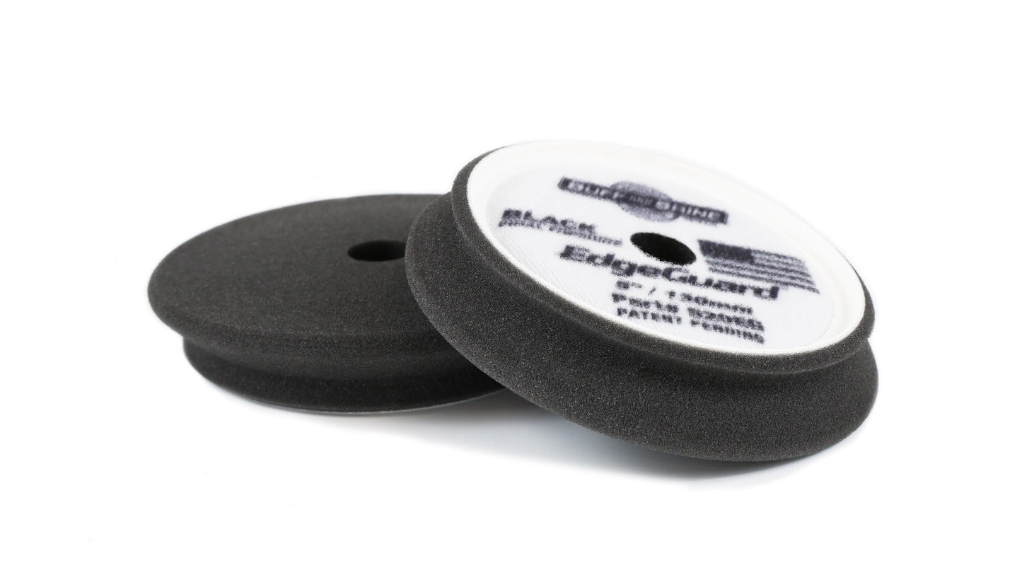 BUFF AND SHINE EdgeGuard Foam Pad, Black, Finishing, 5" (2 pack)