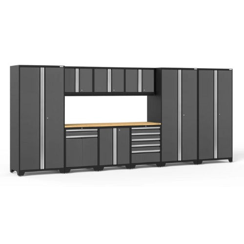 NewAge | Pro Series 10 Piece Cabinet Set with Lockers, Tool Drawer Cabinet and 84 in. Worktop
