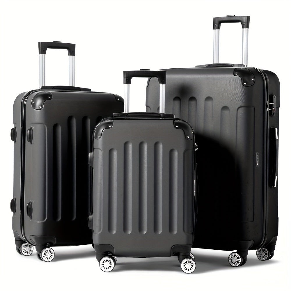 3-Piece Hard Shell Luggage Set with TSA Lock – 20/24/28 Inch 360° Spinner Wheels