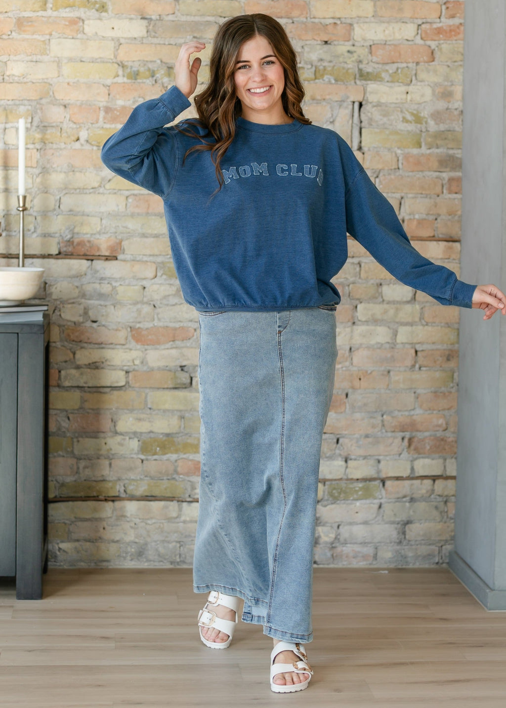 Donna Classic Wash Maxi Denim Skirt