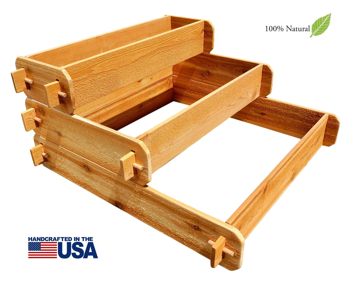 Timberlane Gardens Raised Garden Bed Kit 3 Tiered (1x3 2x3 3x3) Select Cedar Elevated Planter