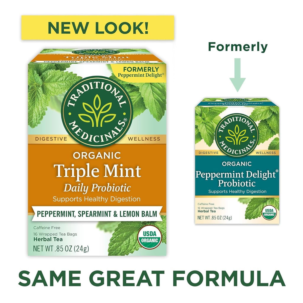 Traditional Medicinals Organic Triple Mint Tea – Cozy Valentine's Day Gift Women's Who Love Herbal Remedies