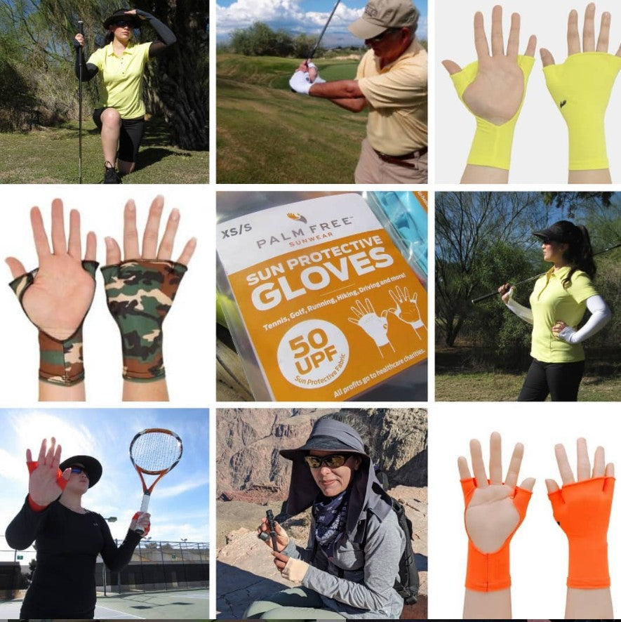 PalmFreeTM Sun Gloves - White - UPF 50+