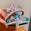 Princess Blue Sparkling Crown Headband Pearl Hair Accessory
