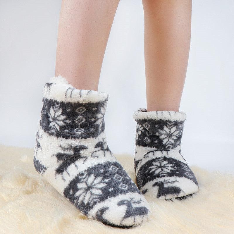 Winter Fur Slippers Women Warm House Slippers Plush Flip Flops Christmas Cotton Indoor Home Shoes Comfort Warm Fluffy Faux Fur Slipper Boots Soft Memory Foam Ankle Booties