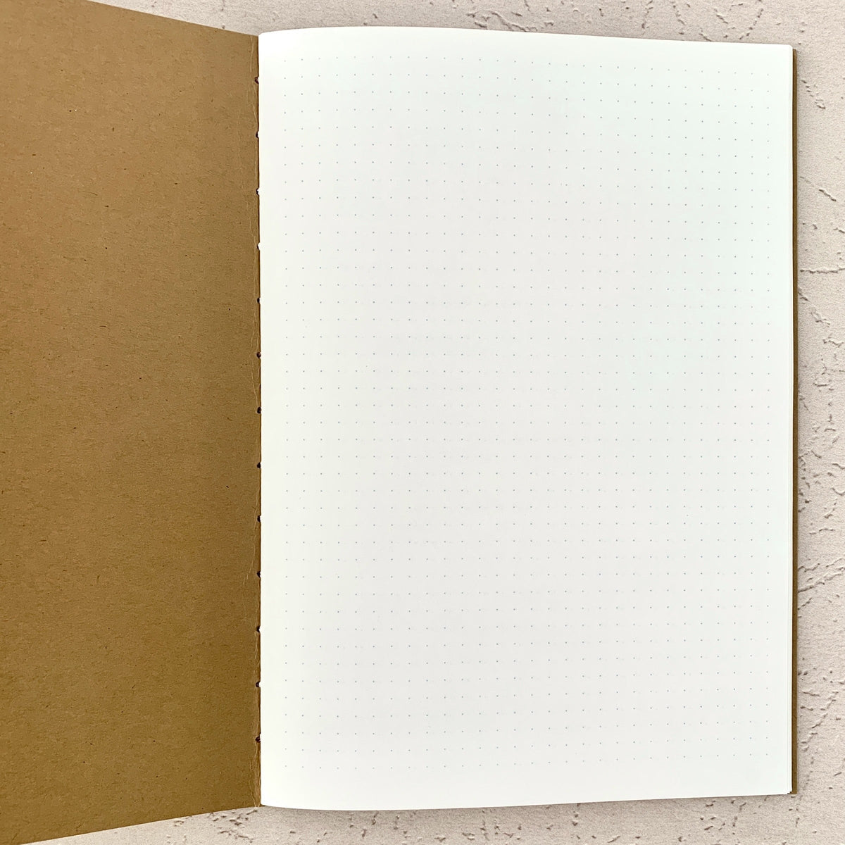 A5 Dot Grid Travelers Notebook Insert – Fountain Pen Friendly, Hand-Stitched Kraft Cover
