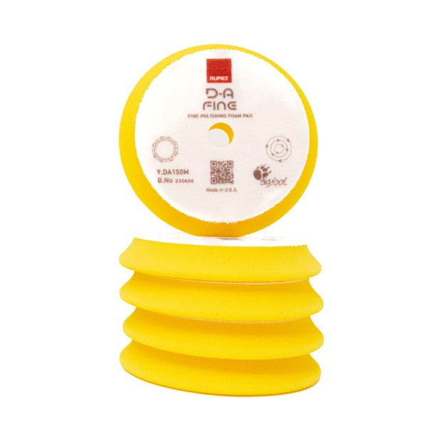 RUPES D-A Fine Yellow Foam Polishing Pad | One-Step Polishing & Finishing Foam Pad