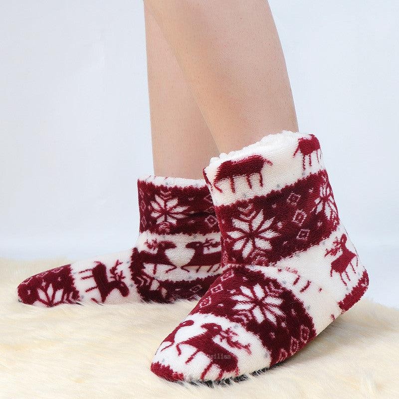Winter Fur Slippers Women Warm House Slippers Plush Flip Flops Christmas Cotton Indoor Home Shoes Comfort Warm Fluffy Faux Fur Slipper Boots Soft Memory Foam Ankle Booties