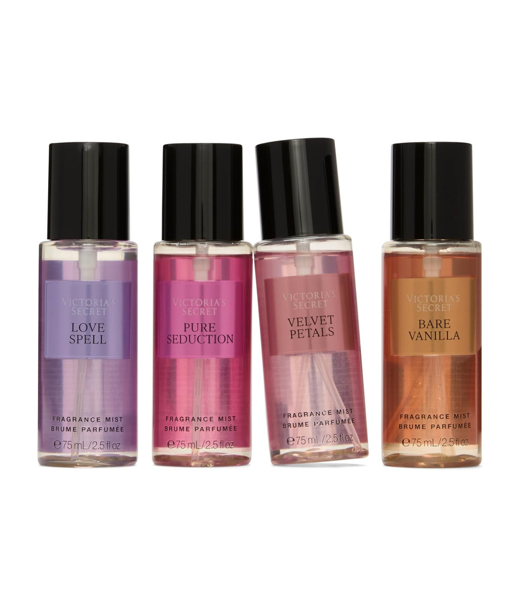 Victoria's Secret Fragrance Mist Collection 4 Piece Mini Mist Gift Set, Assorted Scents, Gift Set Women's