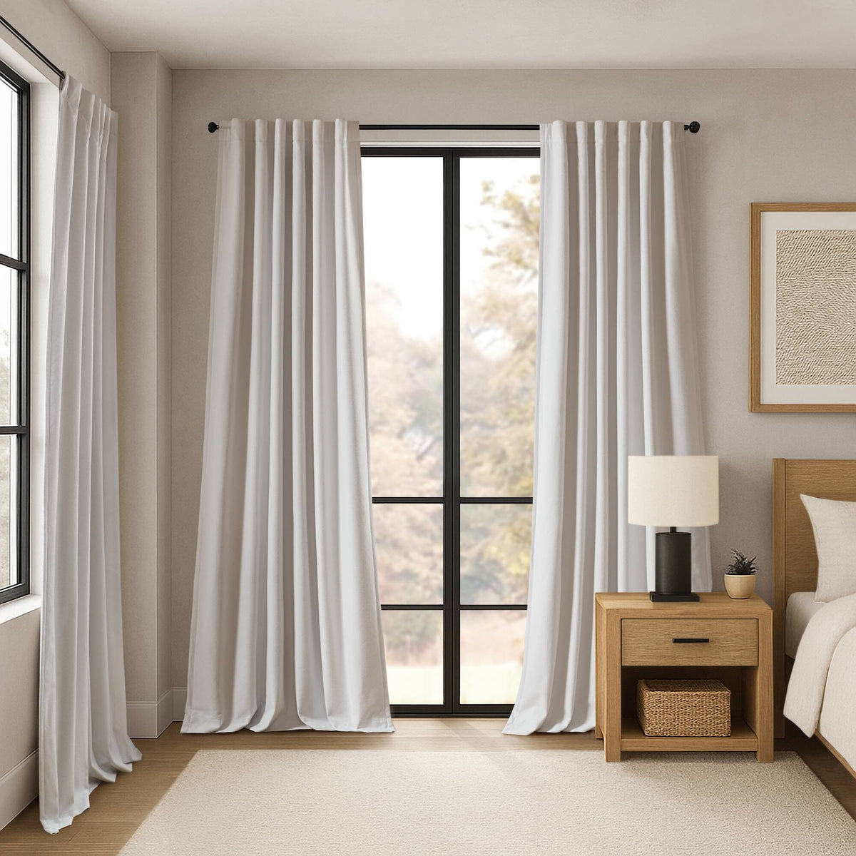 Sound Blocking Total Blackout Curtain Panel Pair - White 52" x 84" (Set of 2)