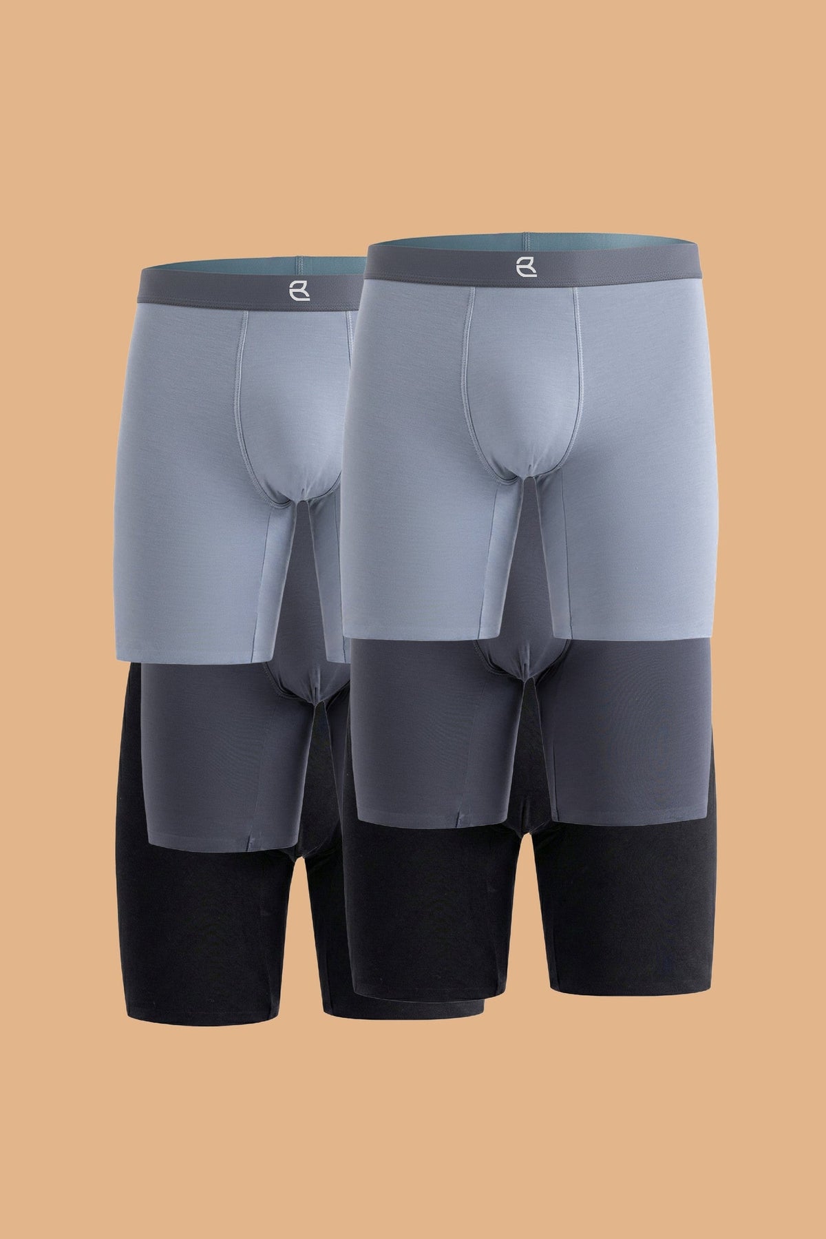6-Pack Men’s Seamless Anti-Chafe Long Boxer Brief