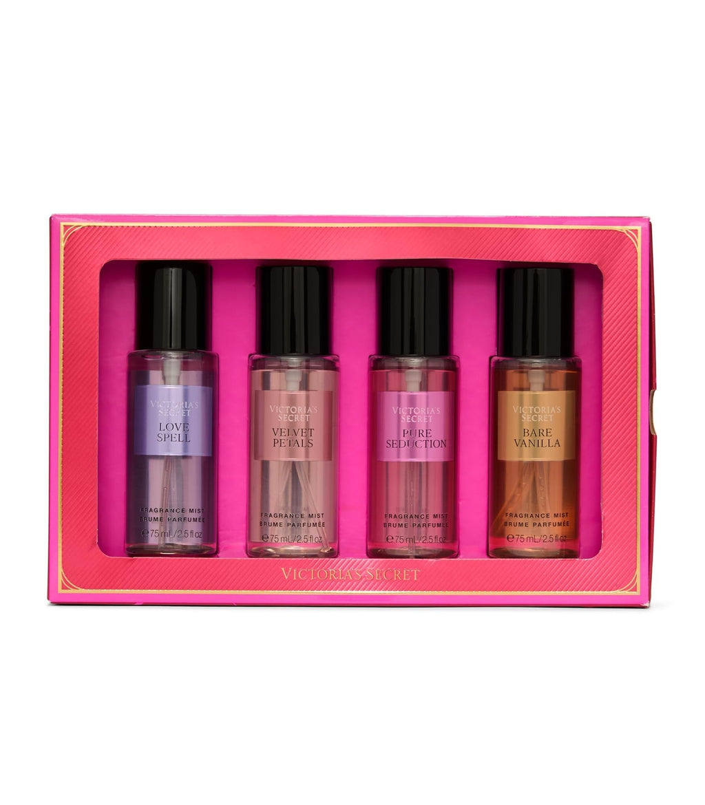 Victoria's Secret Fragrance Mist Collection 4 Piece Mini Mist Gift Set, Assorted Scents, Gift Set Women's