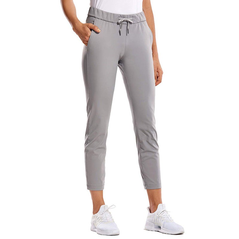 Sports Casual Pants Women's, Drawstring, Slim Fit, Running, Fitness, Yoga Pants, Quick-Dry, Moisture-Wicking