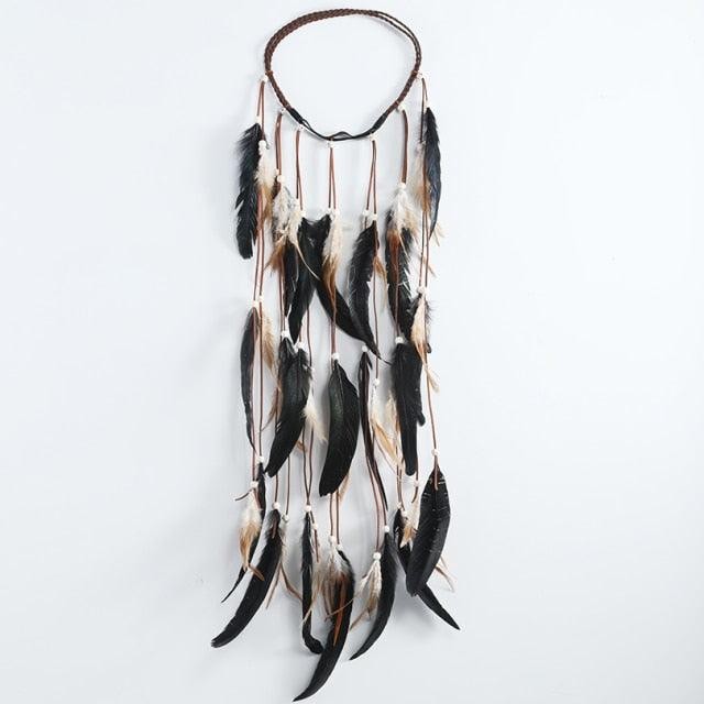New Fashion Feather Rope Crown Hair Band Boho White Elastic Festival Headband Women's Fashion Female Gorgeous Hair Accessories Women's