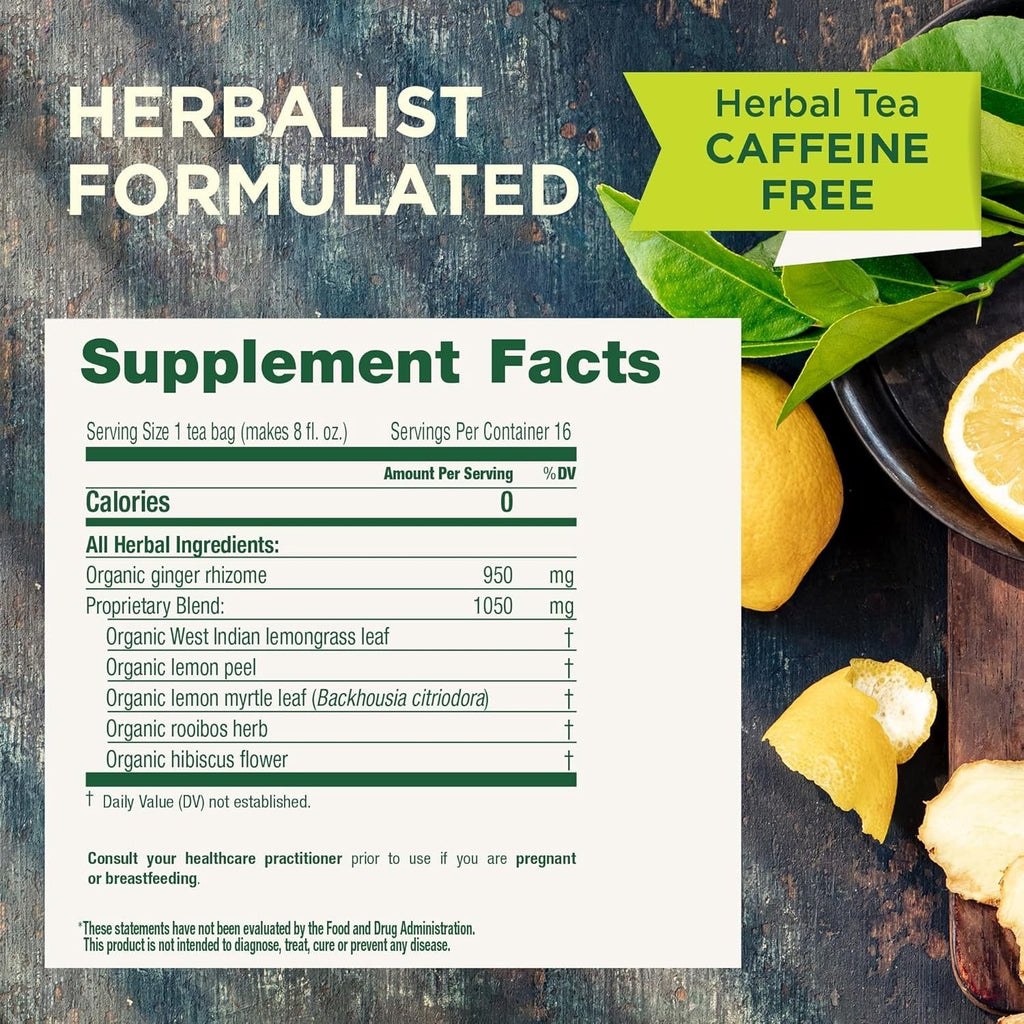 Traditional Medicinals Organic Lemon Ginger Tea – Pure, Uncomplicated Caffeine-Free Tea for the Eco-Conscious Minimalist