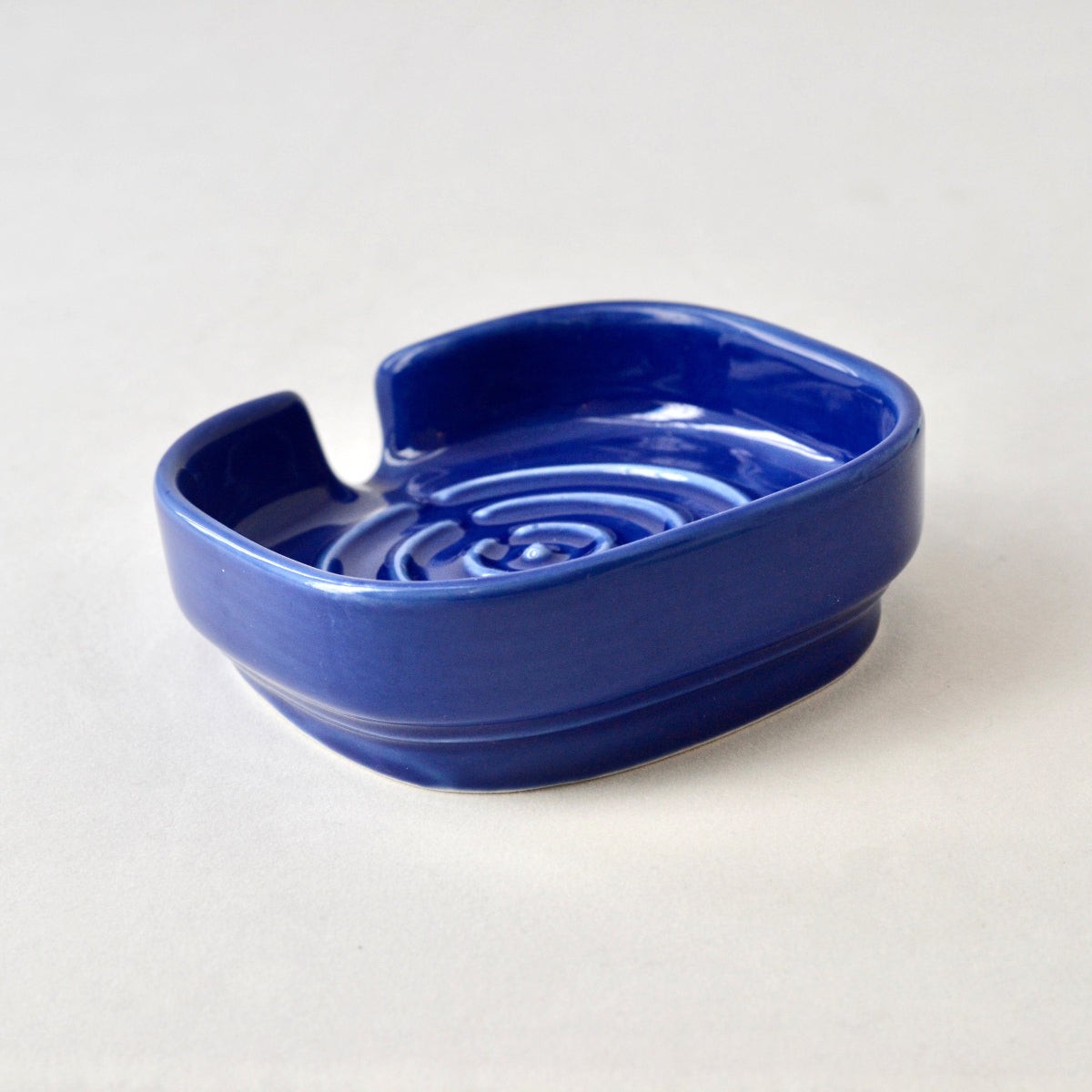 Self Draining Soapdish - Zero-Waste Porcelain - Cobalt Blue