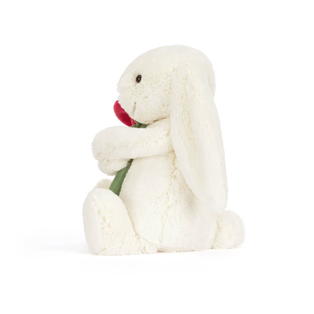 Jellycat Cream Bunny with Rose 玫瑰花兔
