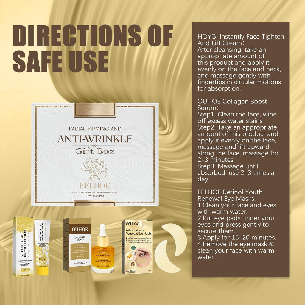 Facial Skin Care Gift Box, Moisturizing And Moisturizing Face And Eye Skin Rejuvenation Care And Lotion Set