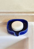 Self Draining Soapdish - Zero-Waste Porcelain - Cobalt Blue
