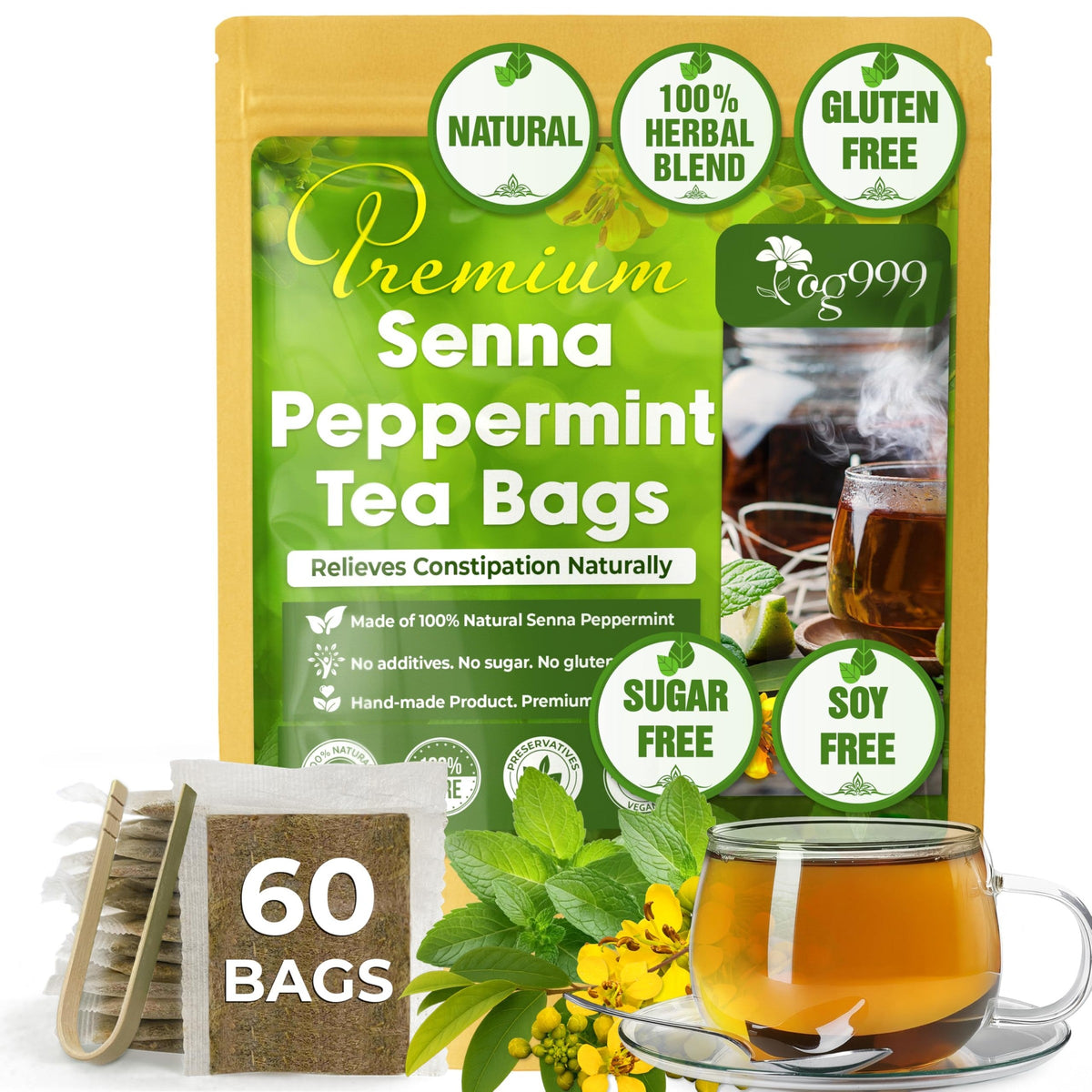 TOG999 Anti-Inflammatory Herbal Tea Blend – Mindful Morning Cup for Gut Health and Stress Relief at Home