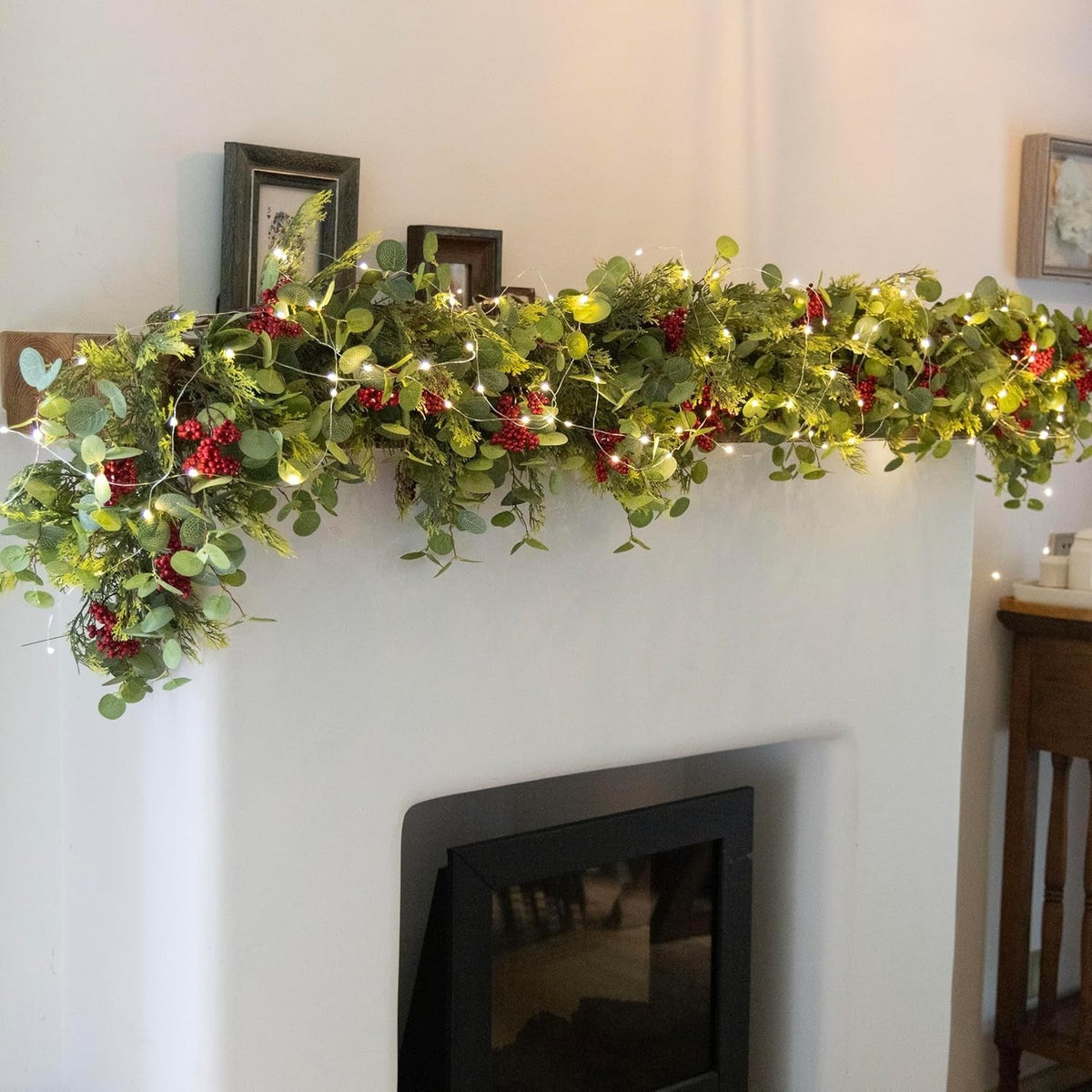 6FT Christmas 144 Branch Tips Cedar Garlands, Anna's Whimsy Artificial Pine Cypress Greenery Garland, Decorations Holiday Indoor Outdoor Christmas Decor Winter Garland