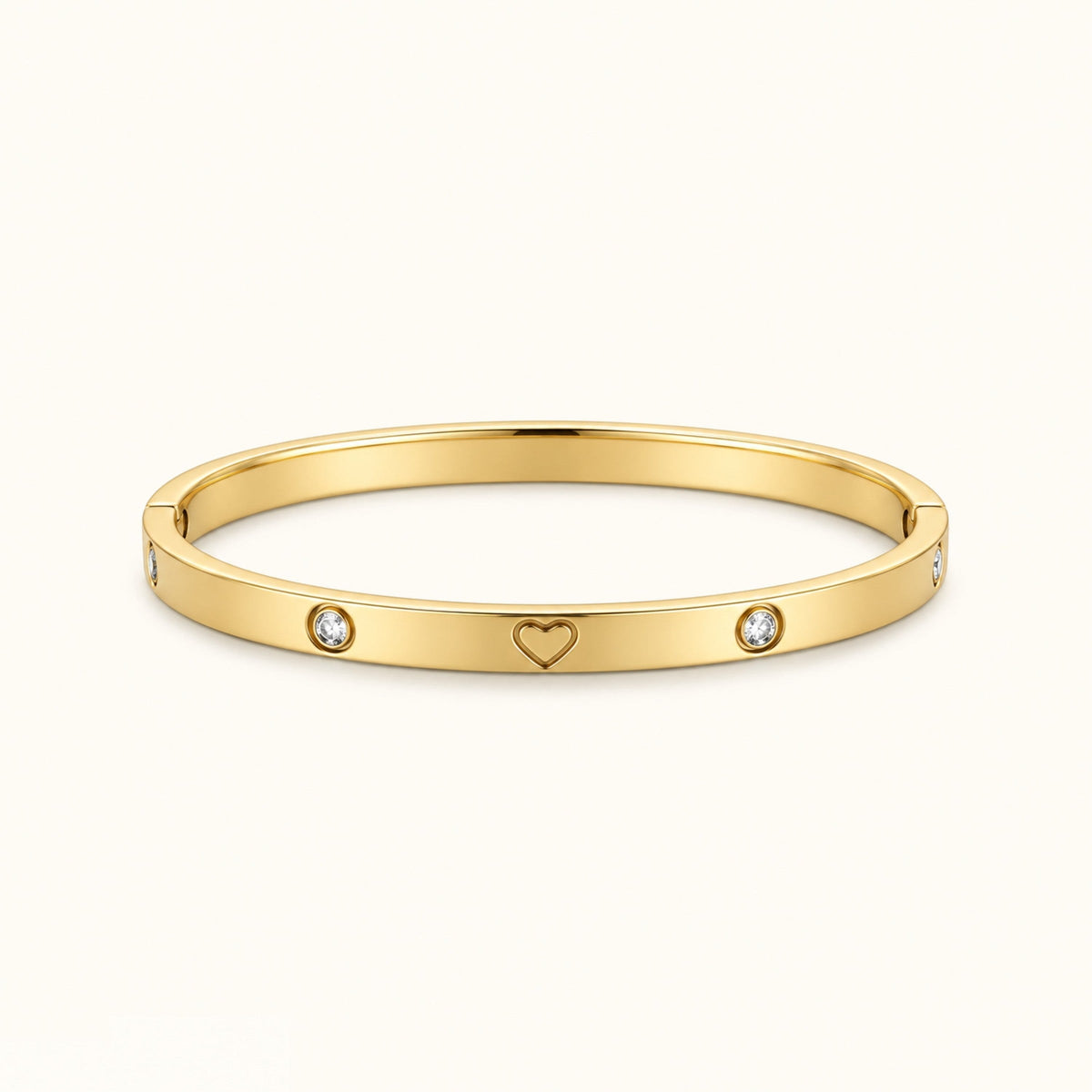 Gold Filled Heart Diamond Bangle