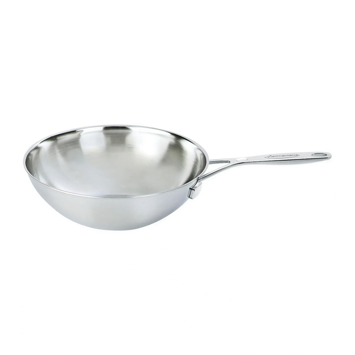 Zwilling J.A. Henckels Industry by Demeyere 1005382 5-Ply Stainless Steel Wok with Aluminum Core, 5 qt, 12", Induction-Ready, Helper Handle