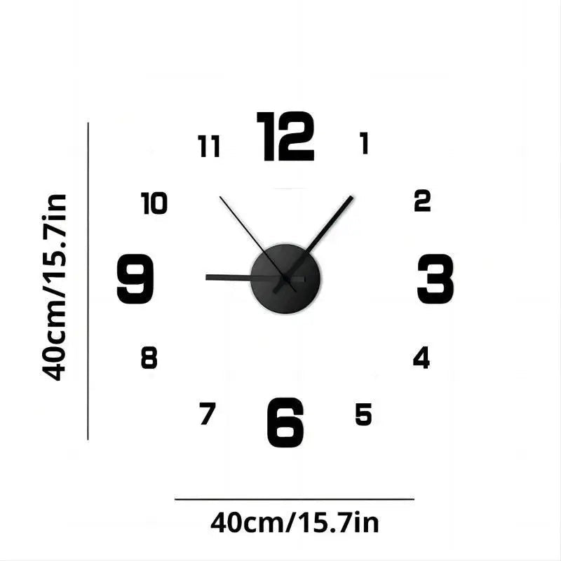 Frameless DIY Wall Clock Silent Acrylic Living Room Decal