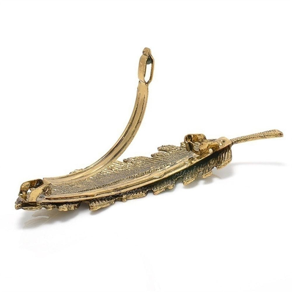 New Alloy Vintage Hair Clip Feather Leaf Shape Barrette Metal Hairpins Women's Lady Headwear Hair Accessories Non-slip Headwear Women's