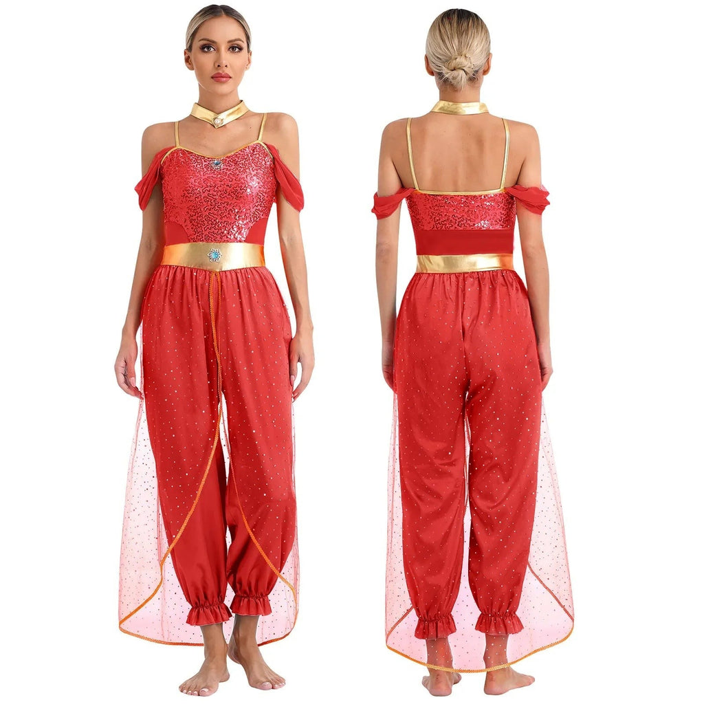 Arabian Princess Halloween Cosplay Costume Sequined Set