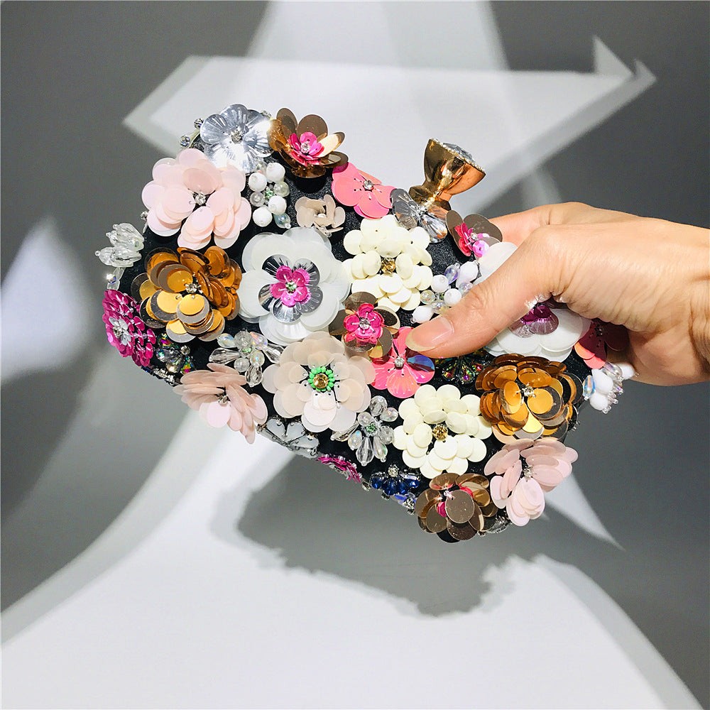 Colorful floral clutch purse evening bag Women's formal party handbag