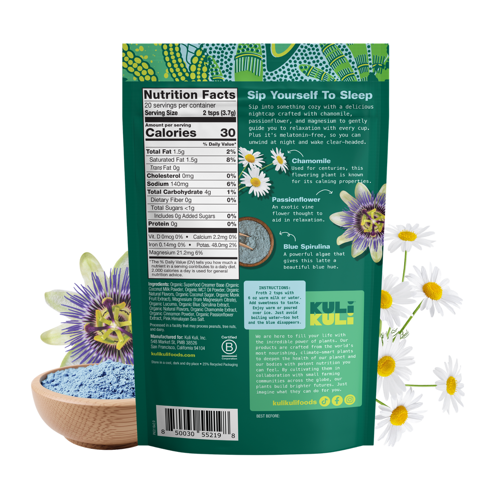 Blue Chamomile Latte for Sleep
