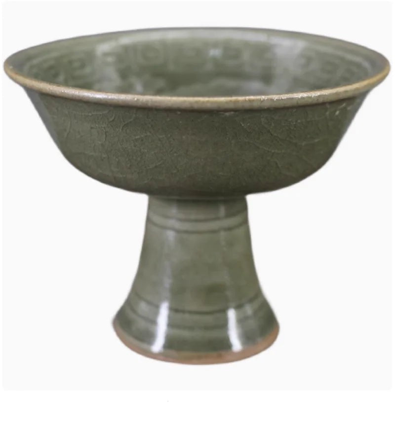 Celadon Phoenix High‐Footed Bowl – Antique‐Style Porcelain Ornament