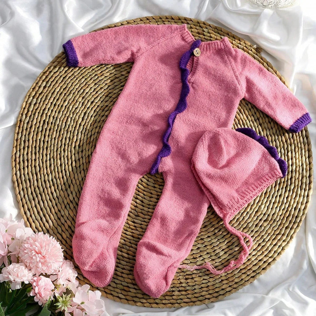 Ylsteed Knitted Newborn Dinosaur Outfit for Photo Shoot Baby Boy Photography Clothes Cute Animal Design Jumpsuit