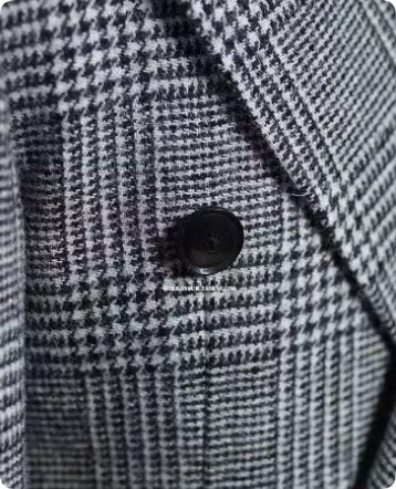 Autumn And Winter Men's Plaid Thick Warm Woolen Polo Coat