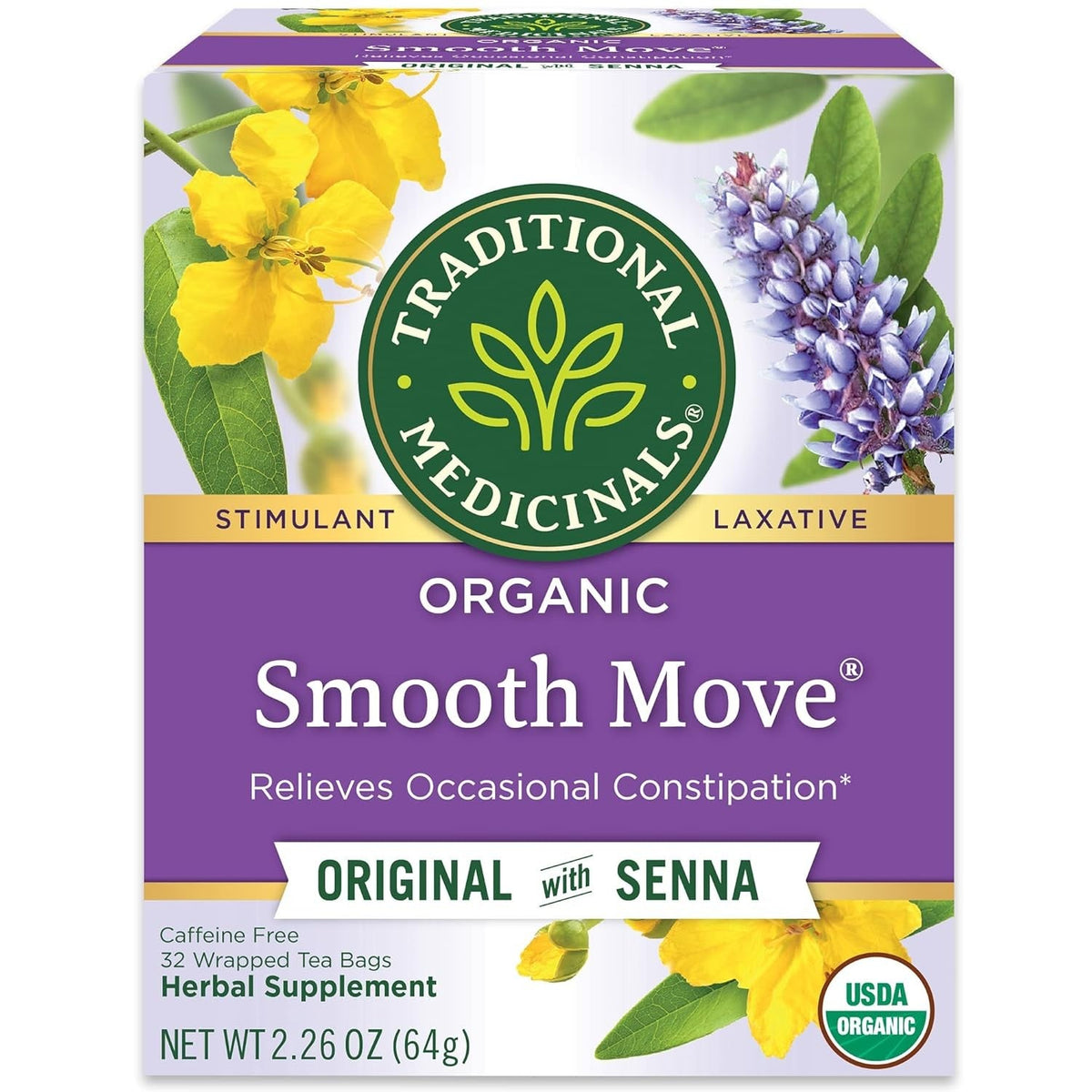 Traditional Medicinals Smooth Move – USDA Organic Digestive Tea Free from Synthetic Chemicals and Additives