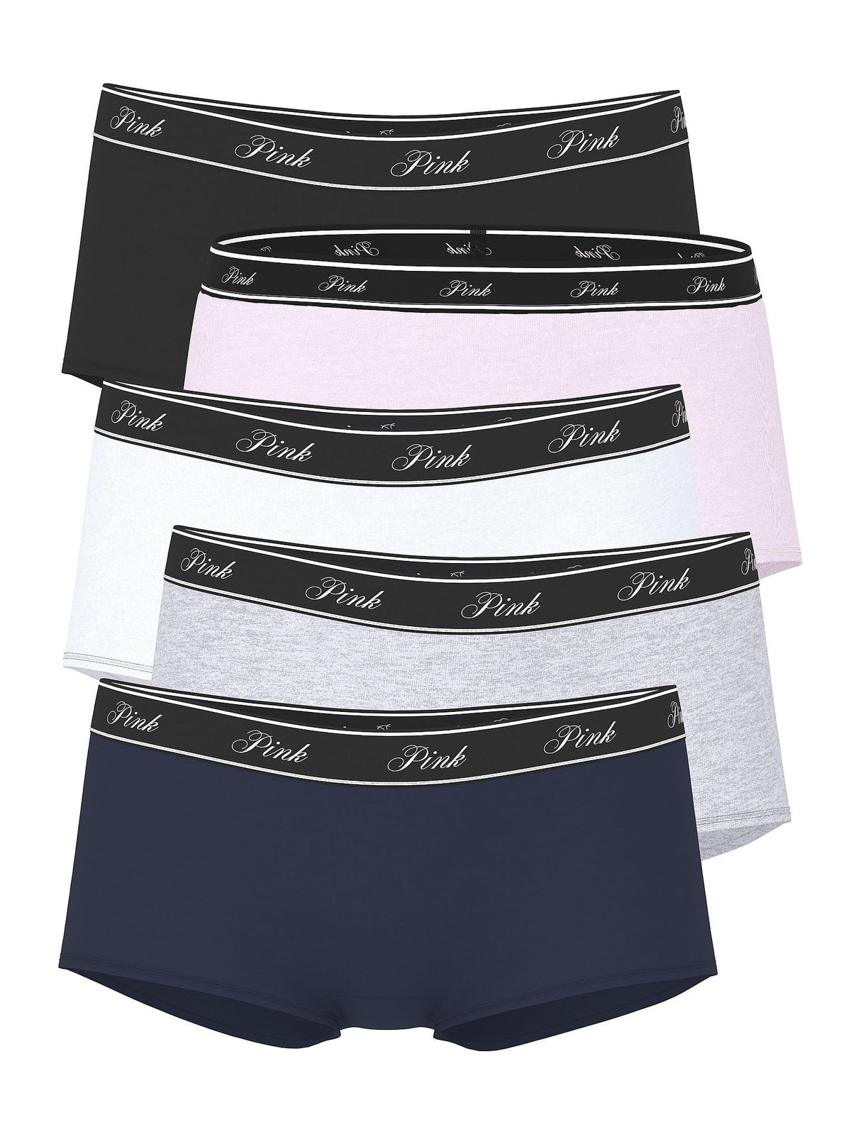 Victoria's Secret PINK Cotton Logo Boyshort Panty Pack, Panties Women's, Fall Basic Pack, M