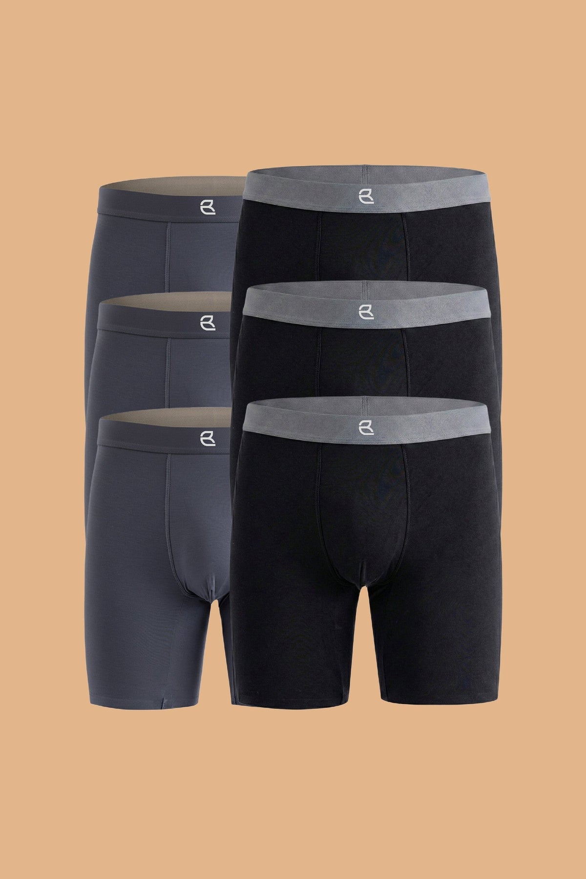 6-Pack Men’s Seamless Anti-Chafe Long Boxer Brief