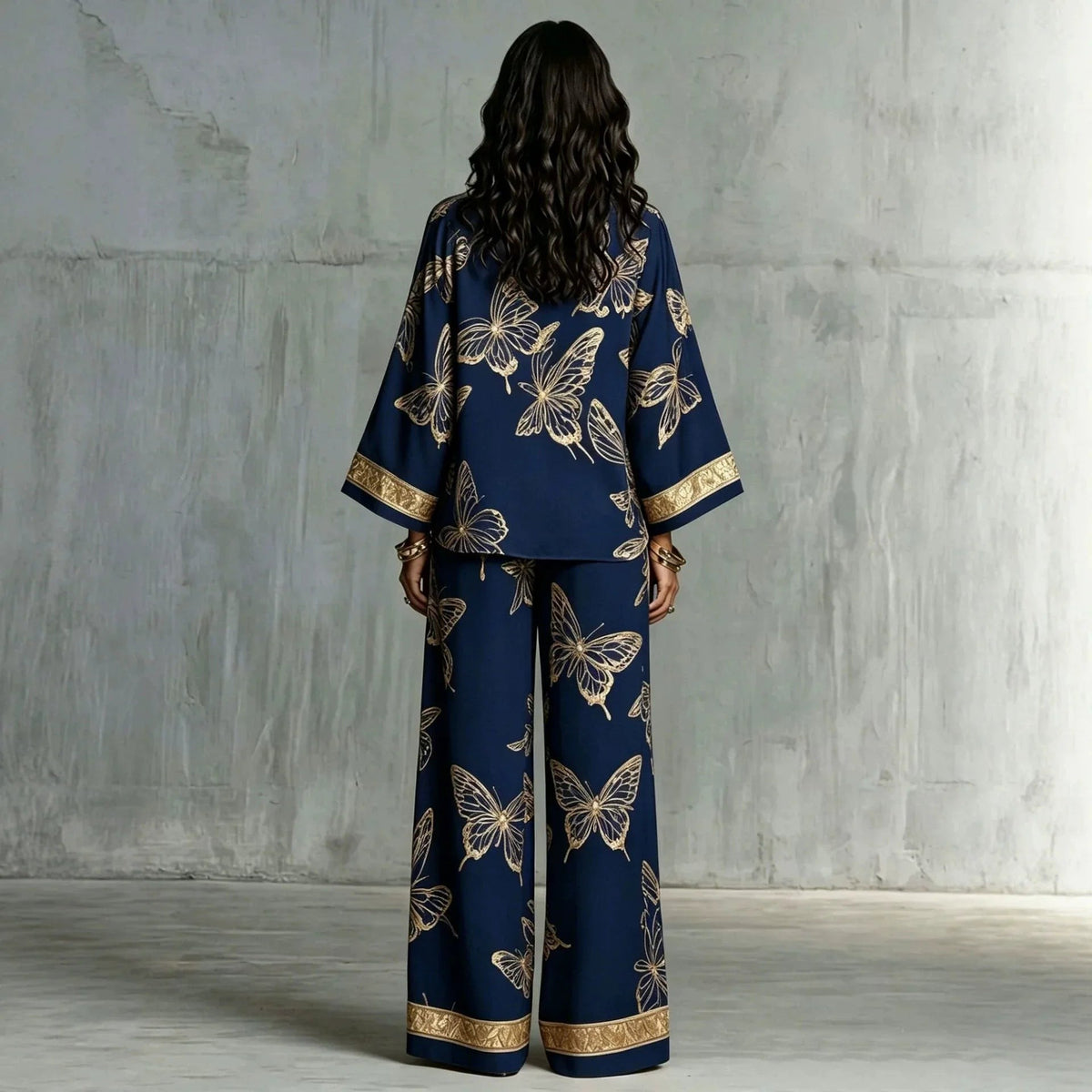 Fashion Set Women's Autumn 2026 New Loose Lapel Zipper Long Sleeve Coat Top Wide Leg Pants Two Piece Set Leisure Print Outfits