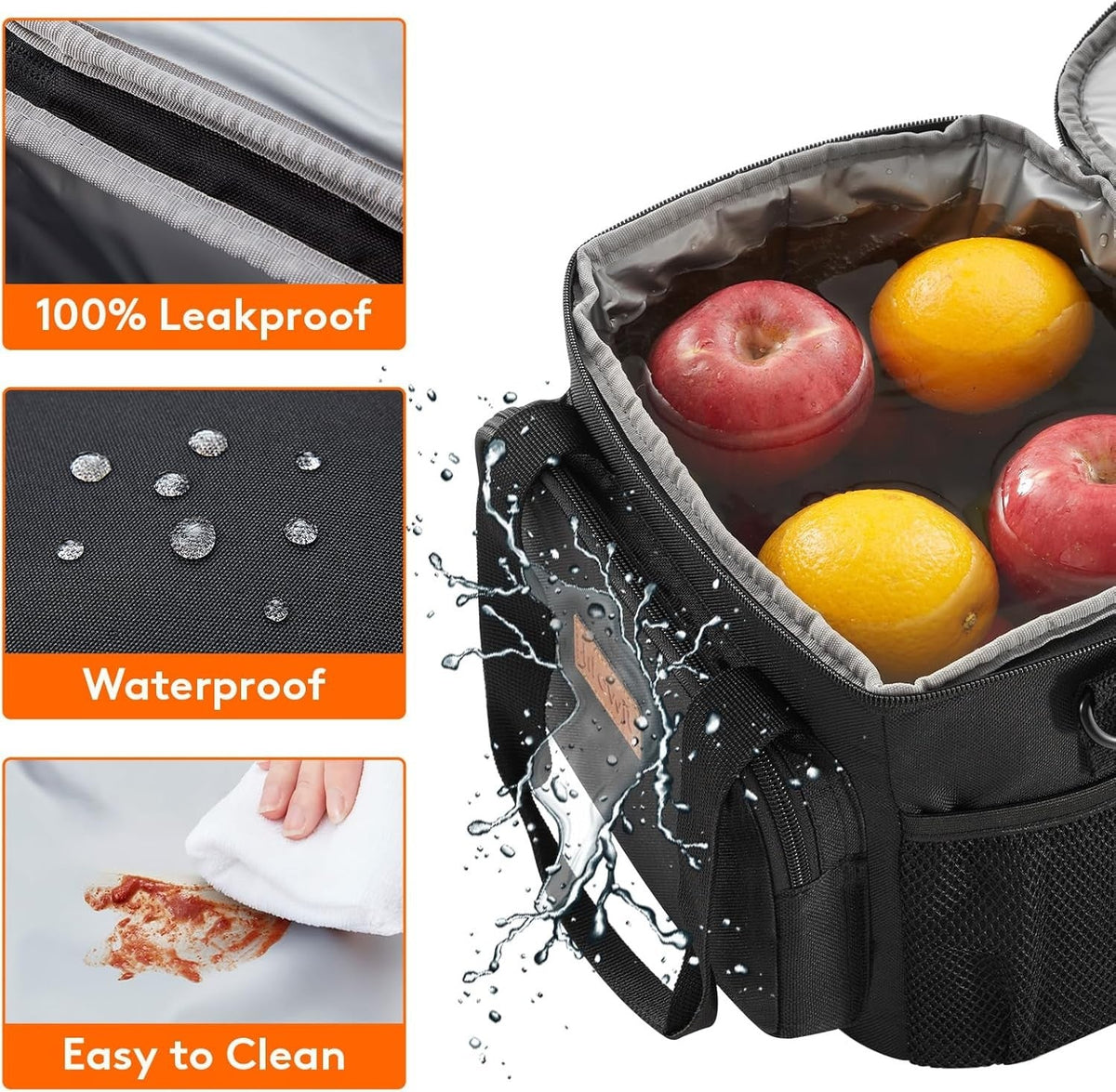 Lifewit Portion-Control Lunch Tote for Wellness Routines – 9L Insulated Bag for Fresh Salads and Snacks