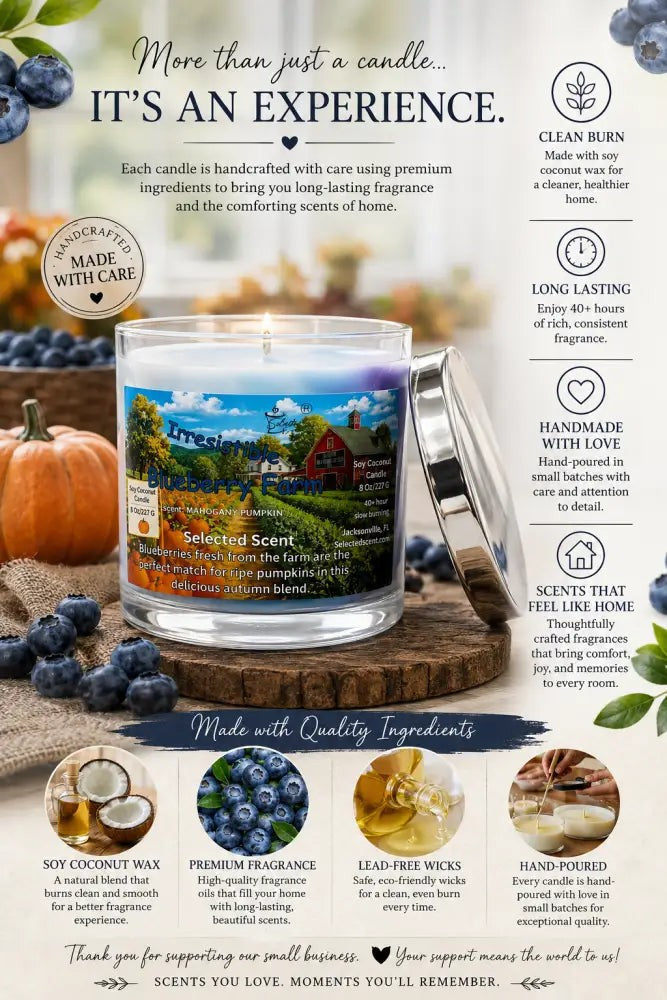 The Blueberry Farm Marbled 8 Ounce Candle