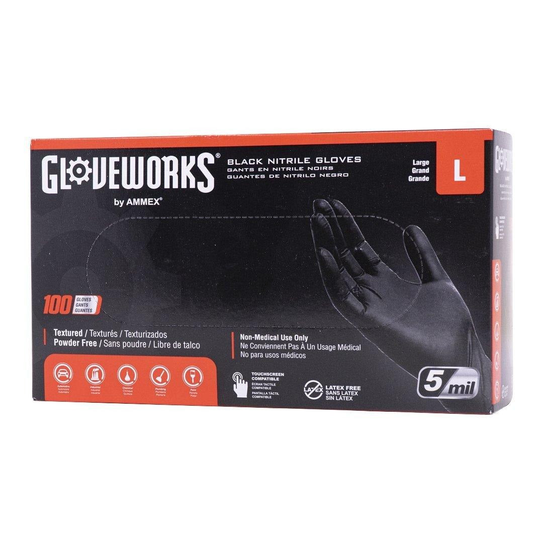 GLOVEWORKS 5mm Black Nitrile Gloves