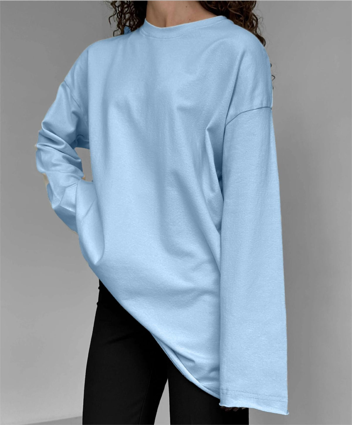 Spring Autumn Cotton Long Sleeved Tee Women Hand Worn Loose Top